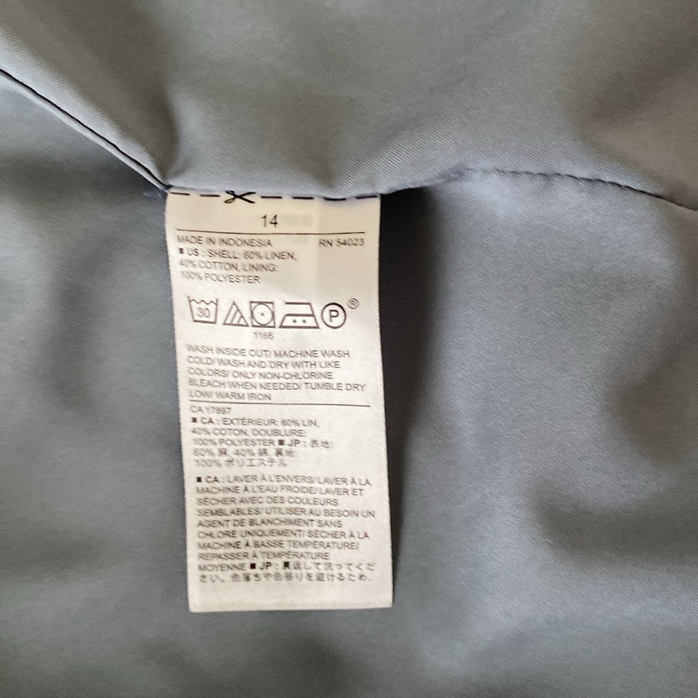Banana Republic Factory Chambray Linen Pencil Lined Nidi Skirt Sz 14 - Picture 6 of 10